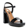 Merengue Metallic High Block Heel Sandal