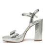 Merengue Metallic High Block Heel Sandal
