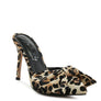 Joelle High Heel Bow Tie Leopard Print Mules