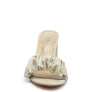 Noie Mid Block Heel Pleated Strap Sandals