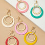 Hammered metal and acrylic hoop drop earrings