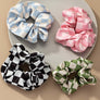 check pattern soft satin hair scrunchies