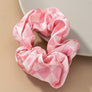 check pattern soft satin hair scrunchies