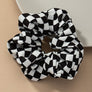 check pattern soft satin hair scrunchies