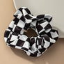 check pattern soft satin hair scrunchies