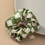 check pattern soft satin hair scrunchies