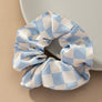 check pattern soft satin hair scrunchies