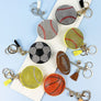 SPORTS BALLS RHINESTONE TASSEL KEYCHAIN