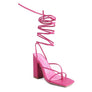 POLE DANCE LACE UP BLOCK HEELED SANDAL