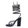 POLE DANCE LACE UP BLOCK HEELED SANDAL