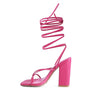 POLE DANCE LACE UP BLOCK HEELED SANDAL