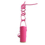 POLE DANCE LACE UP BLOCK HEELED SANDAL