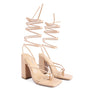POLE DANCE LACE UP BLOCK HEELED SANDAL