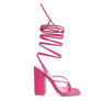 POLE DANCE LACE UP BLOCK HEELED SANDAL