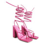POLE DANCE LACE UP BLOCK HEELED SANDAL