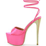PASSION DRAMATIC PLATFORM LACE-UP HEEL SANDALS