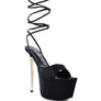 PASSION DRAMATIC PLATFORM LACE-UP HEEL SANDALS