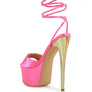 PASSION DRAMATIC PLATFORM LACE-UP HEEL SANDALS