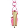 PASSION DRAMATIC PLATFORM LACE-UP HEEL SANDALS