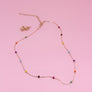MULTI COLORED BEAD CHARM NECKLACE