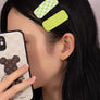 Set of 2 fabric hair snap clips