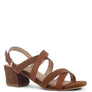 ASTRID MID HEELED BLOCK LEATHER SANDAL
