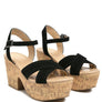 ULLA HIGH HEELED BLOCK SANDAL IN BLACK