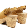 VENDELA LEATHER SLINGBACK PLATFORM SANDAL IN TAN