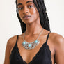 Silver Collar Necklace With Turquoise Accents