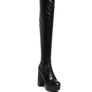 BUBBLE HIGH BLOCK HEELED OVER THE KNEE BOOTS