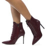ESCALA CROC LACE-UP STILETTO BOOT