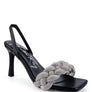 HIGH SOCIAL DIAMANTE BRAIDED TRAP SANDALS