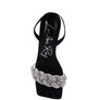 HIGH SOCIAL DIAMANTE BRAIDED TRAP SANDALS