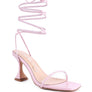 BITEN BERRY SPOOL HEELED LACE UP SANDAL
