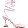 BITEN BERRY SPOOL HEELED LACE UP SANDAL