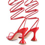 BITEN BERRY SPOOL HEELED LACE UP SANDAL