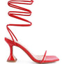 BITEN BERRY SPOOL HEELED LACE UP SANDAL