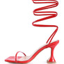 BITEN BERRY SPOOL HEELED LACE UP SANDAL