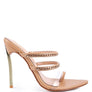 TICKLE ME HIGH HEELED TOE RING SANDALS