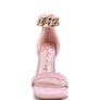 LAST SIP HEELED FAUX SUEDE CHAIN STRAP SANDAL