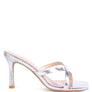 MURIEL CROC CROSS STRAP SLIDER SANDALS