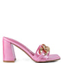 PLAYDOLL METAL CHAIN DETAIL BLOCK HEEL SANDAL