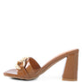 PLAYDOLL METAL CHAIN DETAIL BLOCK HEEL SANDAL