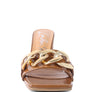 PLAYDOLL METAL CHAIN DETAIL BLOCK HEEL SANDAL