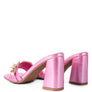 PLAYDOLL METAL CHAIN DETAIL BLOCK HEEL SANDAL