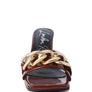 PLAYDOLL METAL CHAIN DETAIL BLOCK HEEL SANDAL