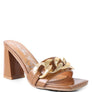 PLAYDOLL METAL CHAIN DETAIL BLOCK HEEL SANDAL