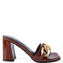 PLAYDOLL METAL CHAIN DETAIL BLOCK HEEL SANDAL