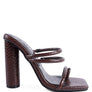 DANDELION HIGH BLOCK HEELED CROC SANDALS