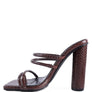 DANDELION HIGH BLOCK HEELED CROC SANDALS